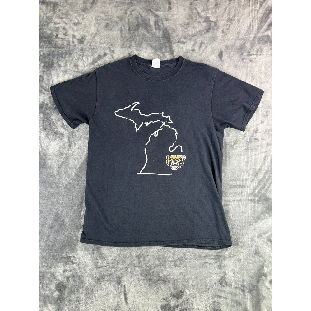 Vintage Oakland University‎ Michigan Graphic T-Shirt Men's M Go Black Go Gold